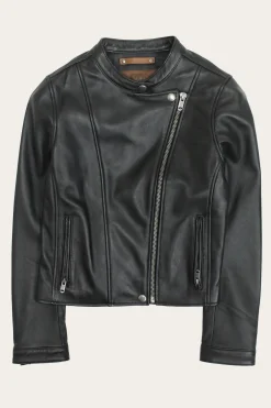 Frye Modern Biker-racer Leather Jacket Black