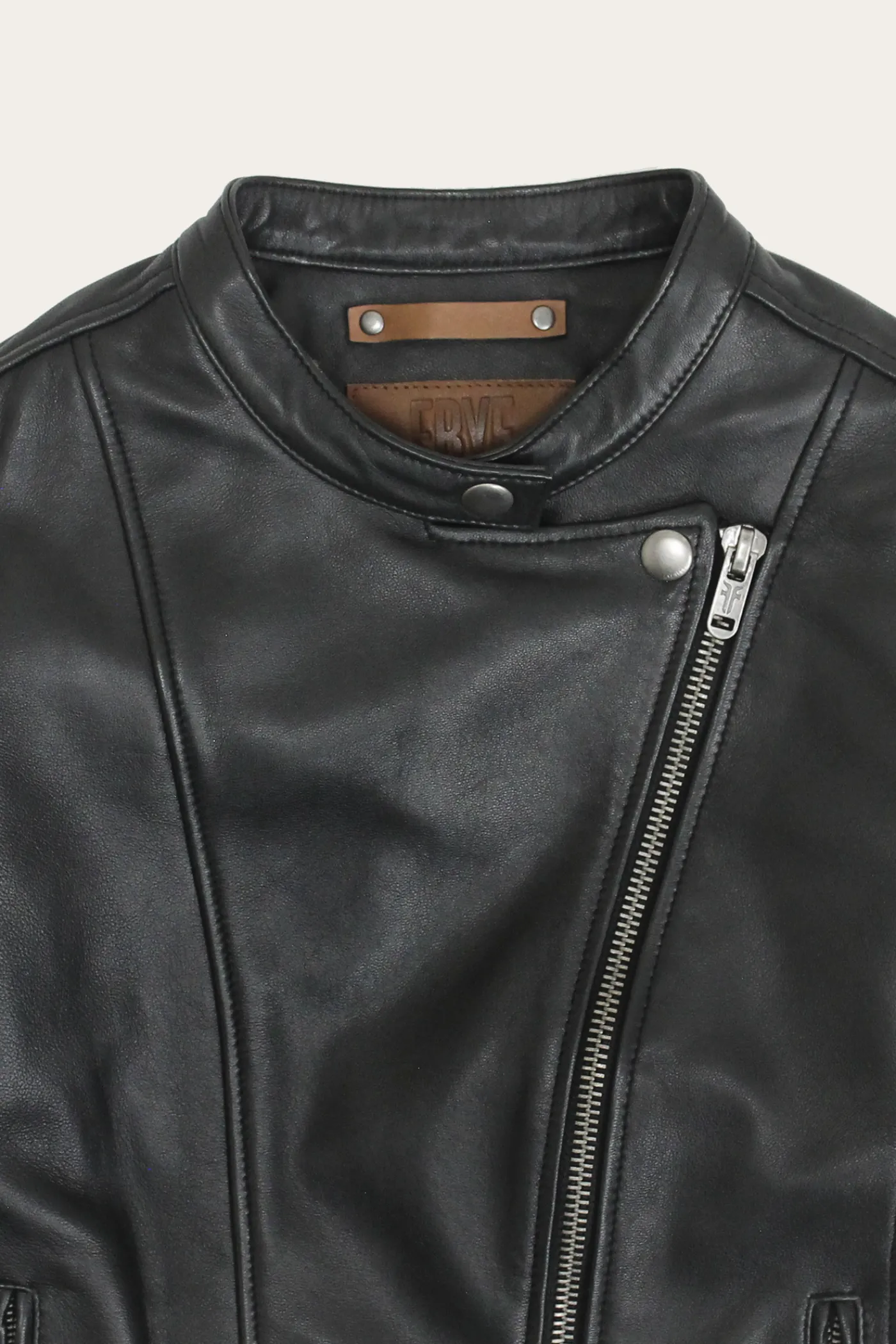 Frye Modern Biker-racer Leather Jacket Black