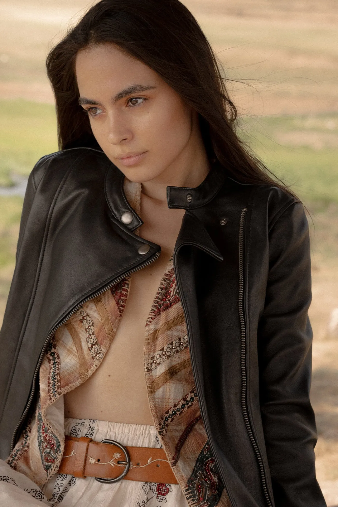 Frye Modern Biker-racer Leather Jacket Black