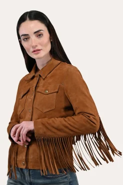 Online Frye Oxblood Fringed Jacket