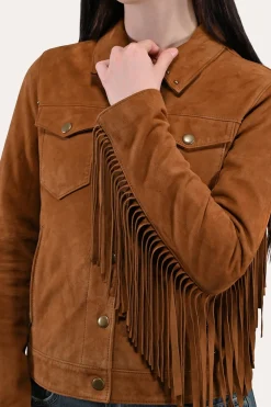 Online Frye Oxblood Fringed Jacket