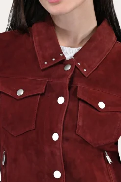 Online Frye Oxblood Fringed Jacket