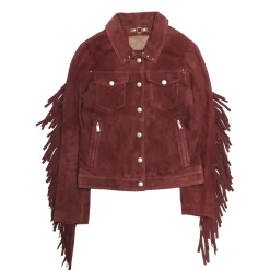 Online Frye Oxblood Fringed Jacket