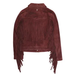 Online Frye Oxblood Fringed Jacket