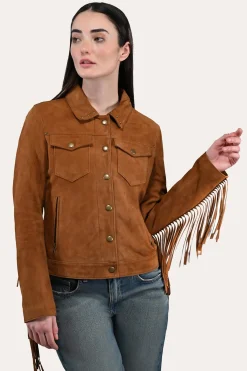 Online Frye Oxblood Fringed Jacket