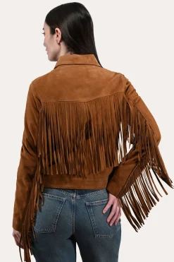 Online Frye Oxblood Fringed Jacket
