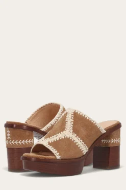 Clearance Frye Pipa Crochet Platform Sandal