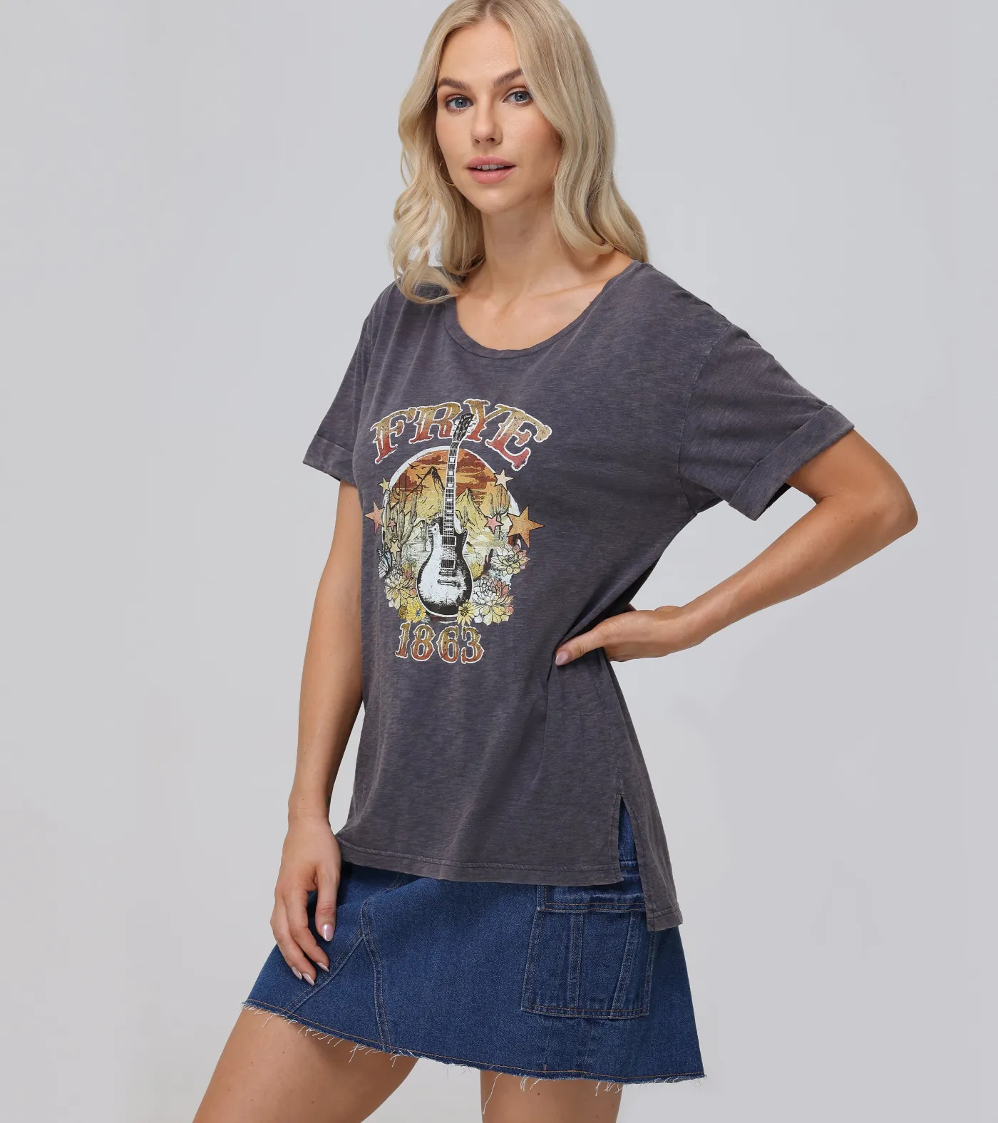 Hot Frye Rolled Cuff Graphic Tee