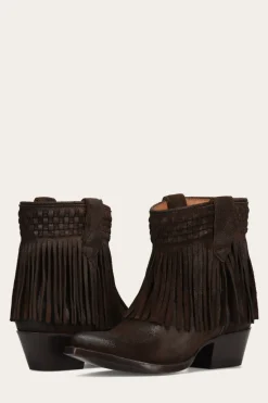 New Frye Sacha Short Fringe Bootie