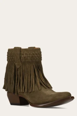 New Frye Sacha Short Fringe Bootie