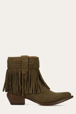 New Frye Sacha Short Fringe Bootie