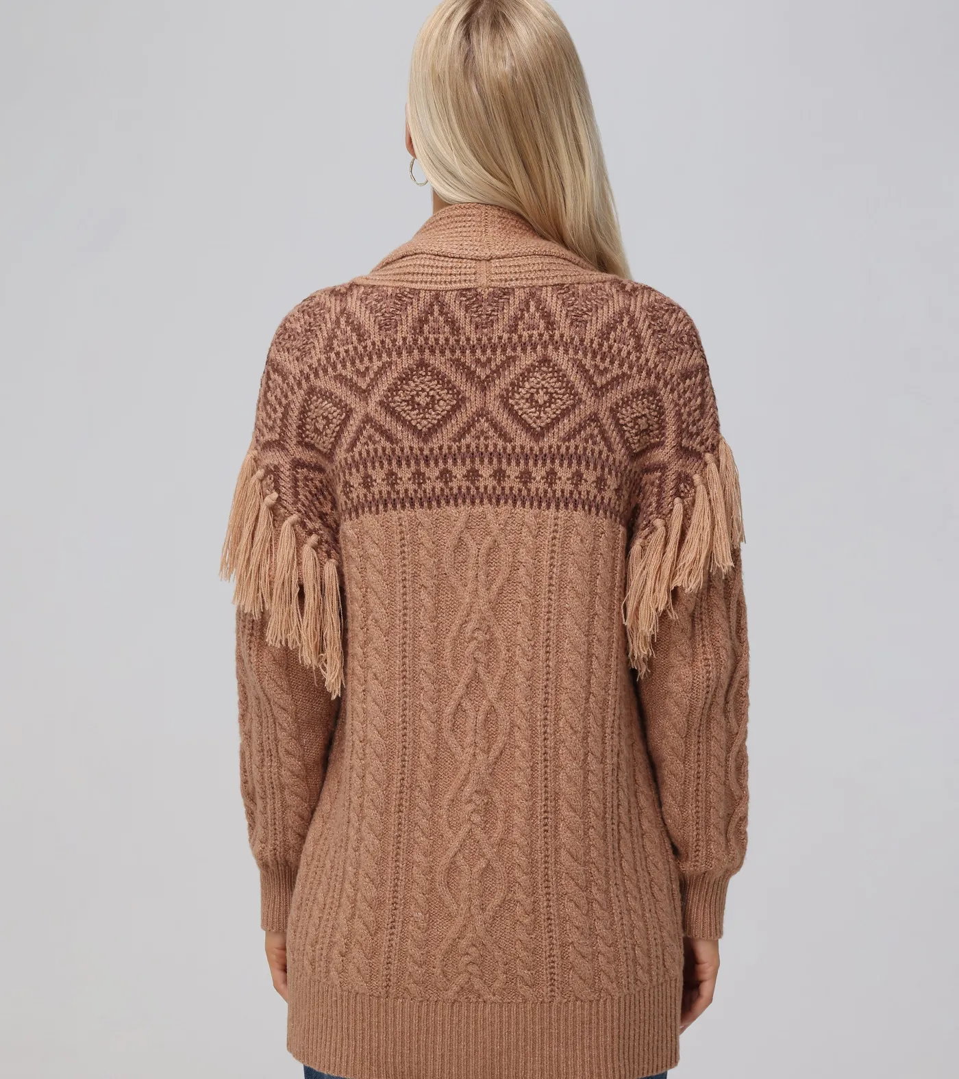 Clearance Frye Southwestern Cable Cardigan Brown