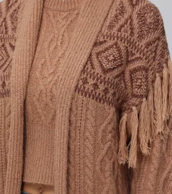 Clearance Frye Southwestern Cable Cardigan Brown
