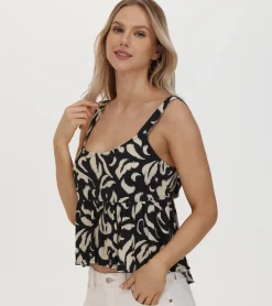 Outlet Frye Tie Back Babydoll Top Black