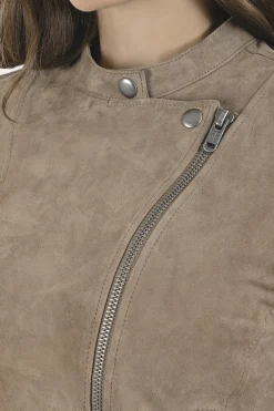 Frye Versatile Biker-racer Leather Jacket Taupe