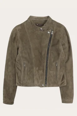 Frye Versatile Biker-racer Leather Jacket Taupe