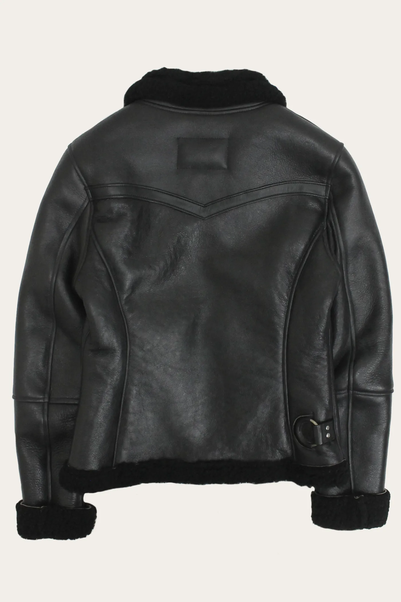 Discount Frye Women's Leather Jacket With Sherling Collar And Cuffs Black