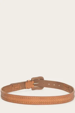 Frye Woven Overlay Belt Tan